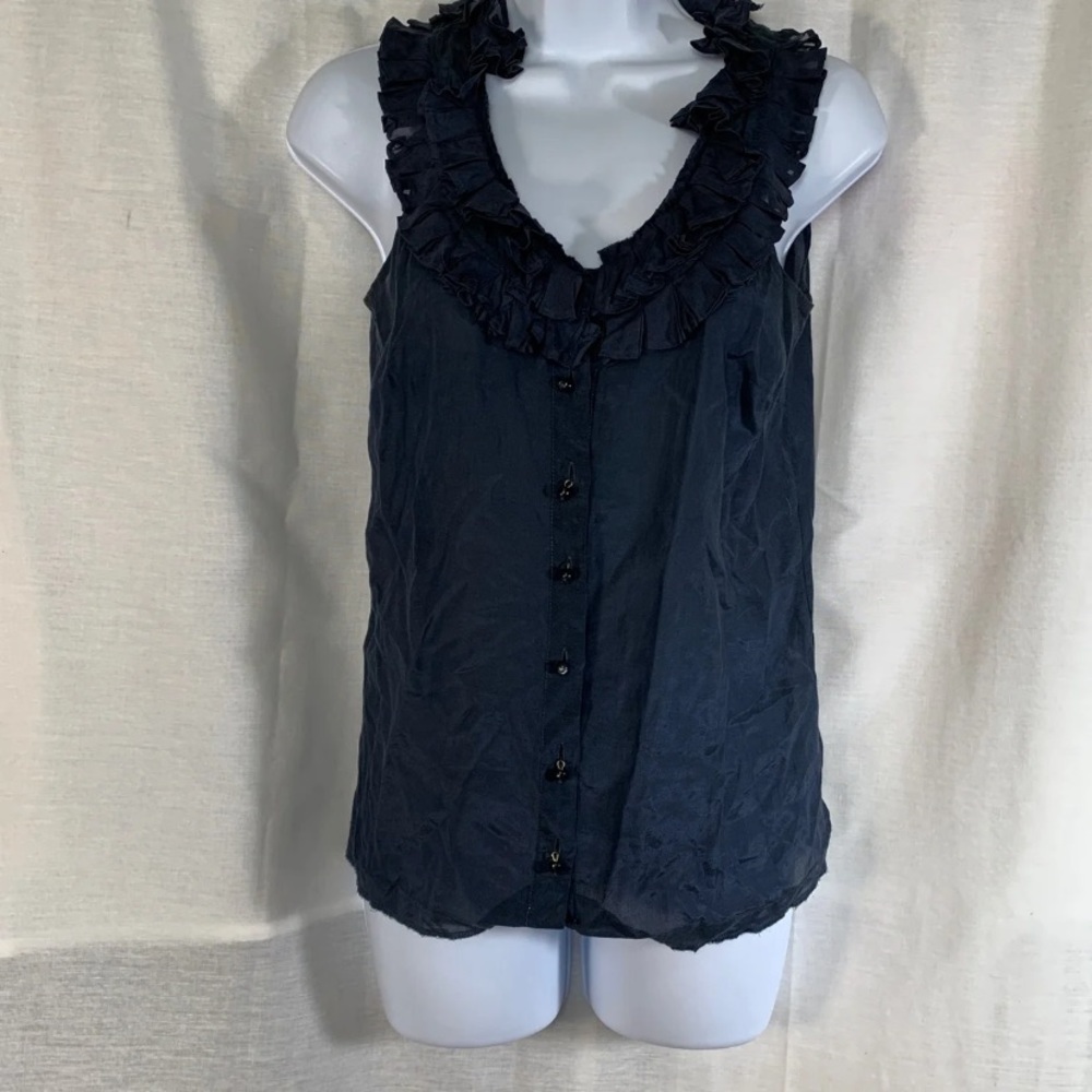 jcrew ruffled collar blouse button front